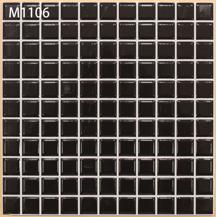 Black and White Square Mosaic floor Tiles